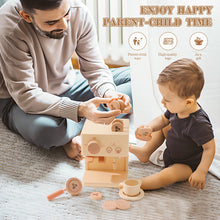 Load image into Gallery viewer, 10pc Baby Coffee Machine Toy Set Wooden Kitchen Supplies Coffee Machine Model Children Play Simulation Coffee Cake Pretend Toys