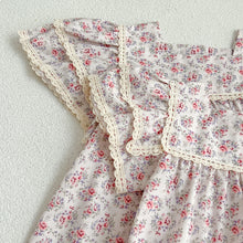 Load image into Gallery viewer, Kids Clothes Fashion Girl Dress Flower Embroidery Retro Lace Dress Cotton Princess Vestido Casual Round Neck Summer New Sweet