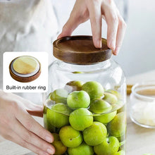 Load image into Gallery viewer, 3L Glass Kitchen Jar with Airtight Acacia Lid - Flour & Sugar Storage