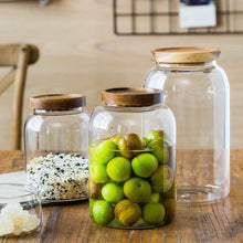 Load image into Gallery viewer, 3L Glass Kitchen Jar with Airtight Acacia Lid - Flour & Sugar Storage