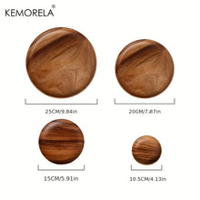 Load image into Gallery viewer, Handmade Acacia Wood Round Plate - Sushi, Dessert & Bread Dish