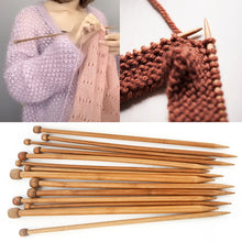 Load image into Gallery viewer, 2pcs New Sweater Needle Carbonized Bamboo Needle Single Head Bamboo Charcoal Needle With Long Wood Needle 35cm Knitting Needle