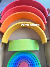 Load image into Gallery viewer, Wooden Rainbow Arch Stacking Blocks & Peg Dolls