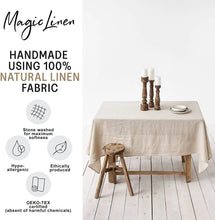 Load image into Gallery viewer, 100% Pure Linen Tablecloth - Natural Fabric Solid Color