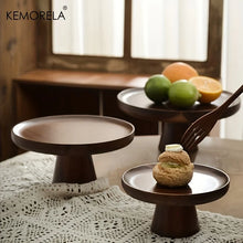 Load image into Gallery viewer, Japanese Wooden Cake Tray with Glass Lid