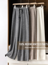 Load image into Gallery viewer, 100% Wool Wide-Leg Knitted Pants