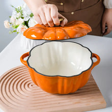 Load image into Gallery viewer, Pumpkin Enameled Cast Iron Dutch Oven - 1.9L Non-Stick Casserole Dish
