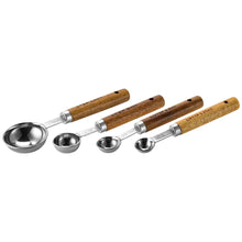 Load image into Gallery viewer, 4PCS Stainless Steel Measuring Spoons with Wooden Handle