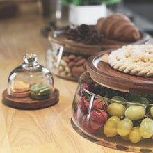 Load image into Gallery viewer, Glass Food Storage Container with Wooden Lid