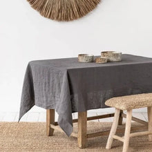 Load image into Gallery viewer, 100% Pure Linen Tablecloth - Solid Color Natural Fabric