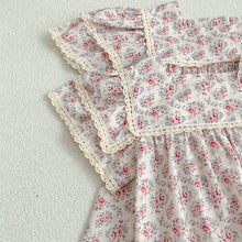 Load image into Gallery viewer, Kids Clothes Fashion Girl Dress Flower Embroidery Retro Lace Dress Cotton Princess Vestido Casual Round Neck Summer New Sweet