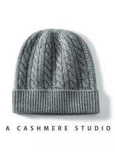 Load image into Gallery viewer, Cashmere Cable Knit Beanie - Unisex