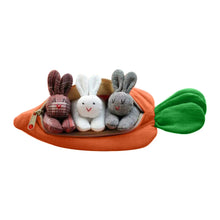 Load image into Gallery viewer, Easter 2024 Easter Bunny Unzip the rabbit doll toy:3 bunnies in carrot purse