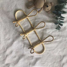 Load image into Gallery viewer, Rattan Kids Garment Organizer Rack with Wall Hooks