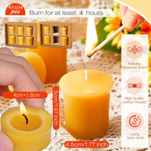 Load image into Gallery viewer, Natural Beeswax Smokeless Tea Light Candles - 12/24/48 Pcs