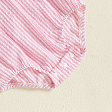 Load image into Gallery viewer, FOCUSNORM 0-6Y Little Baby Girls Sister Matching Romper/Dress Easter Rabbit Embroidery Short Puff Sleeve Stripes Print Clothes