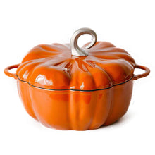 Load image into Gallery viewer, Pumpkin Enameled Cast Iron Dutch Oven - 1.9L Non-Stick Casserole Dish