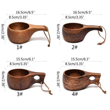 Load image into Gallery viewer, 210ml Outdoor Cup Kuksa Camping Mug Coffee Milk Cups Mugs Acacia-Wood Drinkware Bushcrafts Artifact Kitchen