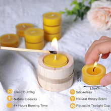 Load image into Gallery viewer, Natural Beeswax Smokeless Tea Light Candles - 12/24/48 Pcs