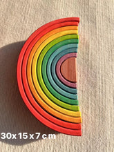 Load image into Gallery viewer, Wooden Rainbow Arch Stacking Blocks & Peg Dolls