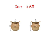 Load image into Gallery viewer, Seaweed Wicker Basket Rattan Hanging Flowerpot  Dirty Clothes    Storage    WF1015