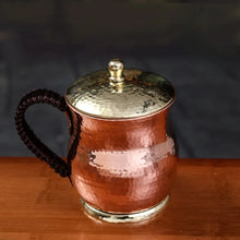 Load image into Gallery viewer, Handmade Copper Mug with Lid, 500ml
