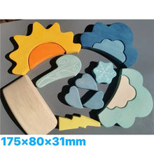 Load image into Gallery viewer, Wooden Rainbow Arch Stacking Blocks & Peg Dolls