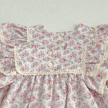 Load image into Gallery viewer, Kids Clothes Fashion Girl Dress Flower Embroidery Retro Lace Dress Cotton Princess Vestido Casual Round Neck Summer New Sweet