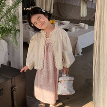 Load image into Gallery viewer, 8742 Children's Clothes 2024 Spring New Korean Girl's Lace Shirts Cardigan Tops Or Girl's Vest Dress