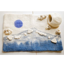 Load image into Gallery viewer, Wool Felt Playscape Play Mat River Fall House Doll Playscape Small World Pretend Play Children Montessori Waldorf Inspired Toy