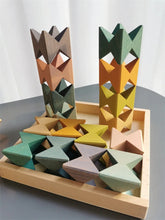 Load image into Gallery viewer, Montessori Wooden Butterfly Stacking Blocks