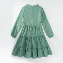 Load image into Gallery viewer, Girlymax Fall Winter Baby Girls Mommy &me Boutique Children Clothes Swiss Dot Chiffon Long Sleeve Dress Kidswear