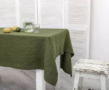 Load image into Gallery viewer, 100% Pure Linen Tablecloth - Solid Color Natural Fabric