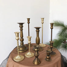 Load image into Gallery viewer, Retro Iron Golden Bronze Candle Holders - European Style Table Decor