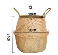 Load image into Gallery viewer, Seaweed Wicker Basket Rattan Hanging Flowerpot  Dirty Clothes    Storage    WF1015