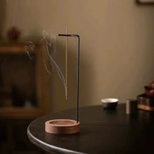Load image into Gallery viewer, Wooden Round Incense Burner - Stick & Backflow Holder