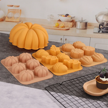 Load image into Gallery viewer, Pumpkin & Nut Leaves Silicone Baking Mold