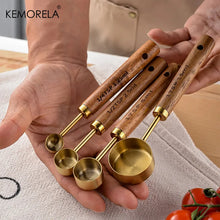 Load image into Gallery viewer, 4PCS Stainless Steel Measuring Spoons with Wooden Handle