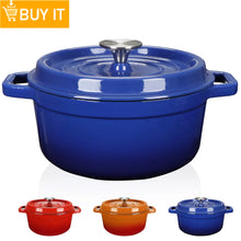 Load image into Gallery viewer, Pumpkin Enameled Cast Iron Dutch Oven - 1.9L Non-Stick Casserole Dish