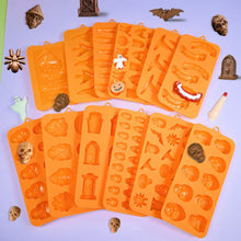 Load image into Gallery viewer, Halloween Silicone Molds - Skull, Pumpkin, Witch & Ghost Baking Tools
