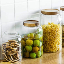 Load image into Gallery viewer, 3L Glass Kitchen Jar with Airtight Acacia Lid - Flour & Sugar Storage