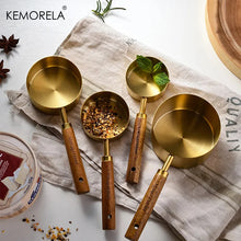 Load image into Gallery viewer, 4PCS Stainless Steel Measuring Spoons with Wooden Handle