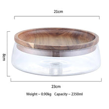 Load image into Gallery viewer, Glass Food Storage Container with Wooden Lid