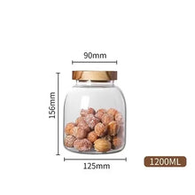 Load image into Gallery viewer, Large Glass Coffee Bean Storage Jar with Airtight Wood Lid