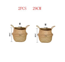 Load image into Gallery viewer, Seaweed Wicker Basket Rattan Hanging Flowerpot  Dirty Clothes    Storage    WF1015