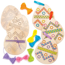Load image into Gallery viewer, DIY Embroidery Kit Easter Eggs Embroidery Craft Set Made Of Wood Crafts For Children Sewing For Children On Easter Decoration