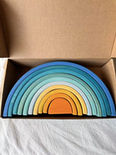 Load image into Gallery viewer, Wooden Rainbow Arch Stacking Blocks & Peg Dolls