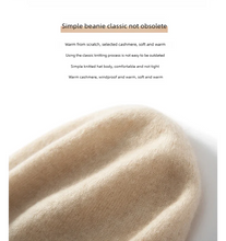 Load image into Gallery viewer, 100% Cashmere Knit Beanie - Unisex Hat