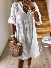 Load image into Gallery viewer, Summer Lace Bohemian V-Neck Flare Sleeve Dress