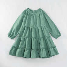 Load image into Gallery viewer, Girlymax Fall Winter Baby Girls Mommy &me Boutique Children Clothes Swiss Dot Chiffon Long Sleeve Dress Kidswear